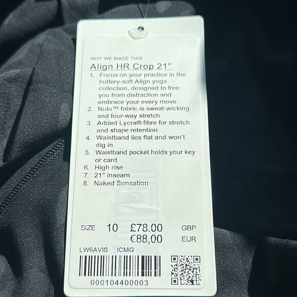 Lululemon Align Crop 21" size 10 NWT Incognito Camo‎ Multi Grey Black - Picture 3 of 5